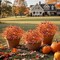 12PCS Artificial Fall Mums – Realistic Silk Daisy Faux Flowers for Outdoor & Indoor Porch, Patio, Garden, Balcony, and Window Décor (Orange & Brown)